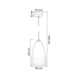 LAMPARA COLGANTE LED DE METAL 1.40 M DE ALTURA BASE E27 POTENCIA MAX. 60 W NO INCLUYE FOCO