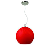 LUMINARIO SUSPENDIDO DECORATIVO 60W. E26 127V. CRISTAL ROJO LOMBILLO *** PRODUCTOS CON EXIST. NAVE 7 ***