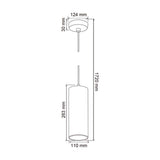 LAMPARA COLGANTE DE METAL 1.72 M DE ALTURA POTENCIA MAX. 60 W 1 BASE E27 NO INCLUYE FOCO