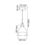 COLGANTE METÁLICO BAMBA II TECNOLITE 1.98 METROS DE ALTURA POTENCIA MÁXIMA 60W BASE E27 NO INCLUYE FOCO ***TECNOLITE HAE***