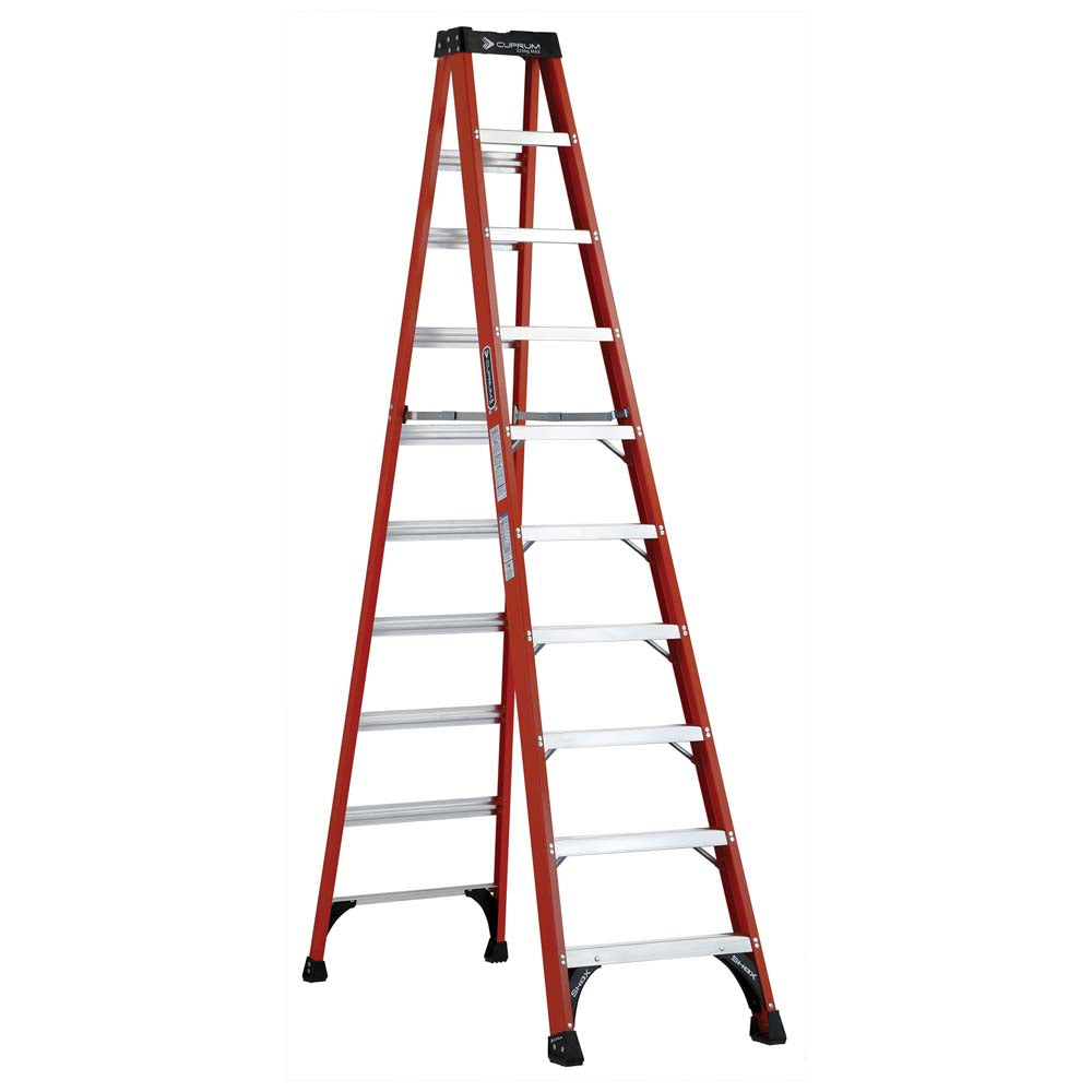 ESCALERA TIJERA FIBRA VIDRIO 225 KGS C-3017-10N 3 MTS 9 PELD.