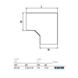 CODO 90 P/DUCTO 6.5X6.5CMS. GRIS MACSE *** OFRECER LD290LM ***