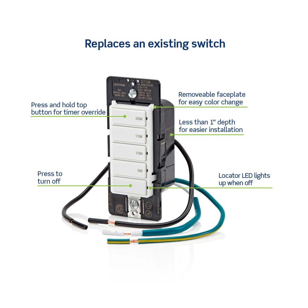 APAGADOR DE TIEMPO DECORA 30MIN. 600W/120V. LEVITON