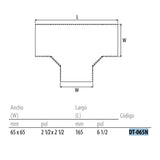 TEE P/DUCTO 6.5X6.5CMS. GRIS MACSE