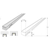 KIT PERFIL P/TIRA EXTRAPLANA LED S/CEJA (PERFIL RECT ALUM NEGRO 2M + MICA DIFUSA 2M + 2 TAPAS LAT +  2 GRAPAS DE EMP/SOB IP20) ILUMILEDS