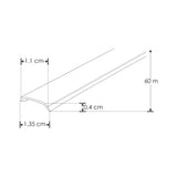KIT PERFIL P/TIRA EXTRAPLANA LED C/CEJA (PERFIL RECT ALUM 2M + MICA DIFUSA 2M + 2 TAPAS LAT +  2 GRAPAS DE EMP/SOB IP20) ILUMILEDS