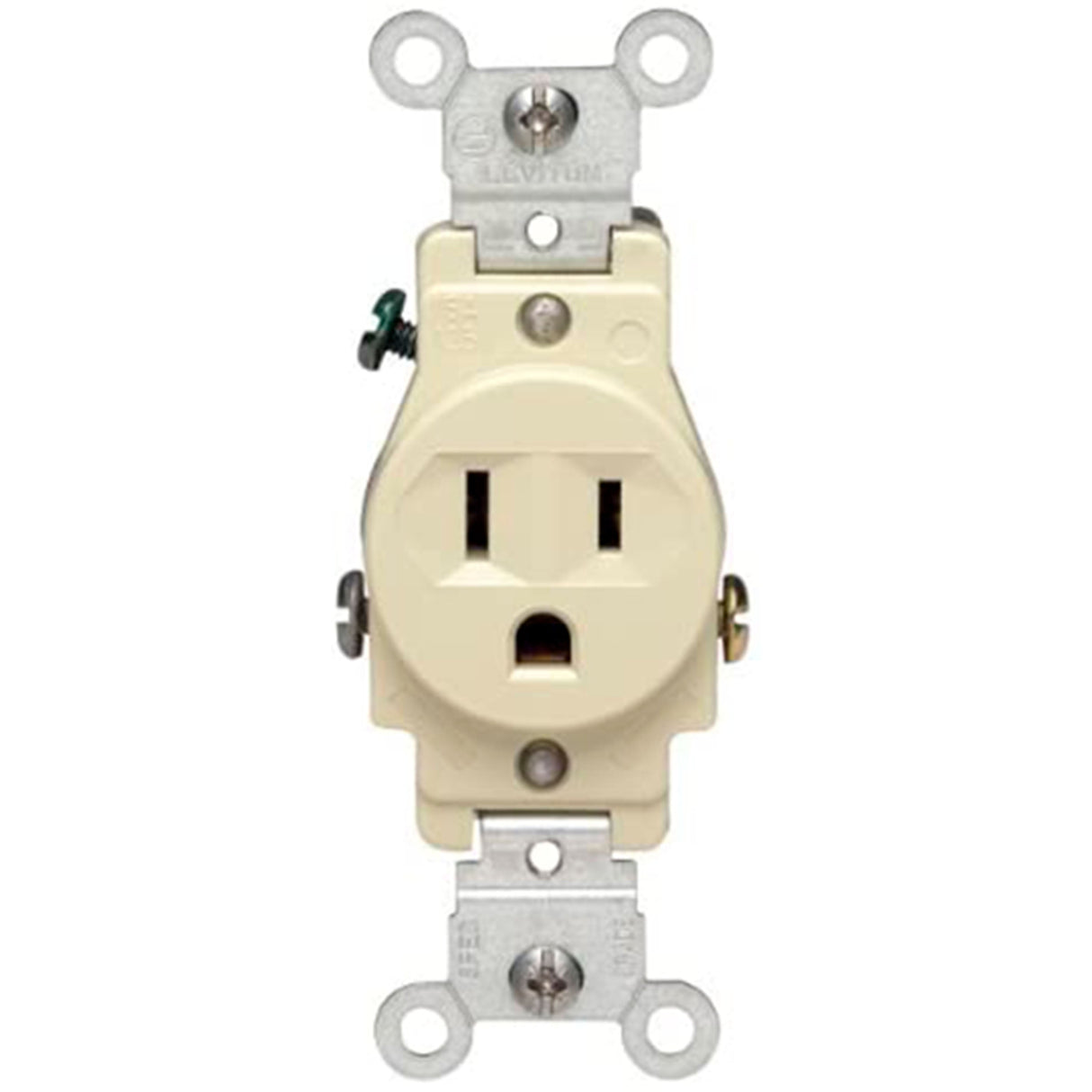 CONTACTO SENCILLO 2P-3H 15A/125V. MARFIL 05015-00I LEVITON *** OFRECER E1O04 ***