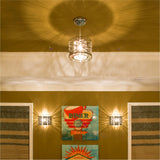 LUM. COLG. CRISTAL BICELADO 1X40W  XENON/G9 C/ PANTALLA DE METAL. *** EXHIBIDO ***