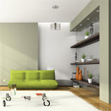 LUM. COLG. CRISTAL BICELADO 1X40W  XENON/G9 C/ PANTALLA DE METAL. *** EXHIBIDO ***