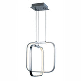 LUMINARIO COLGANTE CUADRADO LED 2X7.56W 3000K 1058LM ACABADO CROMO PULIDO *** HA. LUMI ***