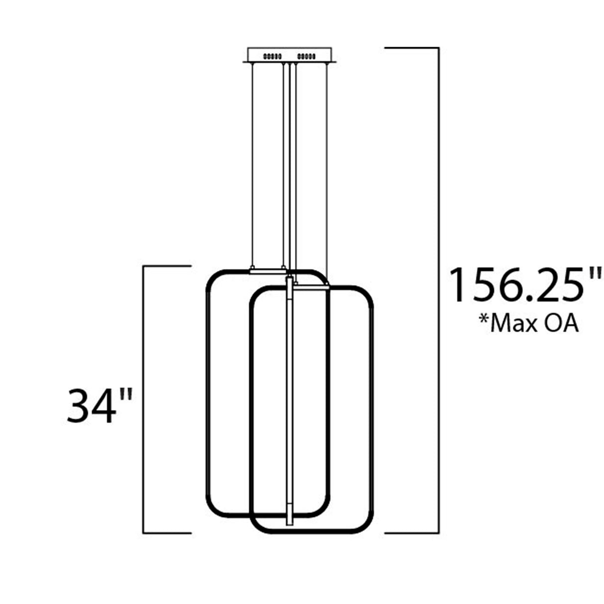 LUMINARIO COLGANTE CUADRADO LED 2X7.56W 3000K 1058LM ACABADO CROMO PULIDO *** HA. LUMI ***