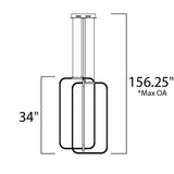 LUMINARIO COLGANTE CUADRADO LED 2X7.56W 3000K 1058LM ACABADO CROMO PULIDO *** HA. LUMI ***