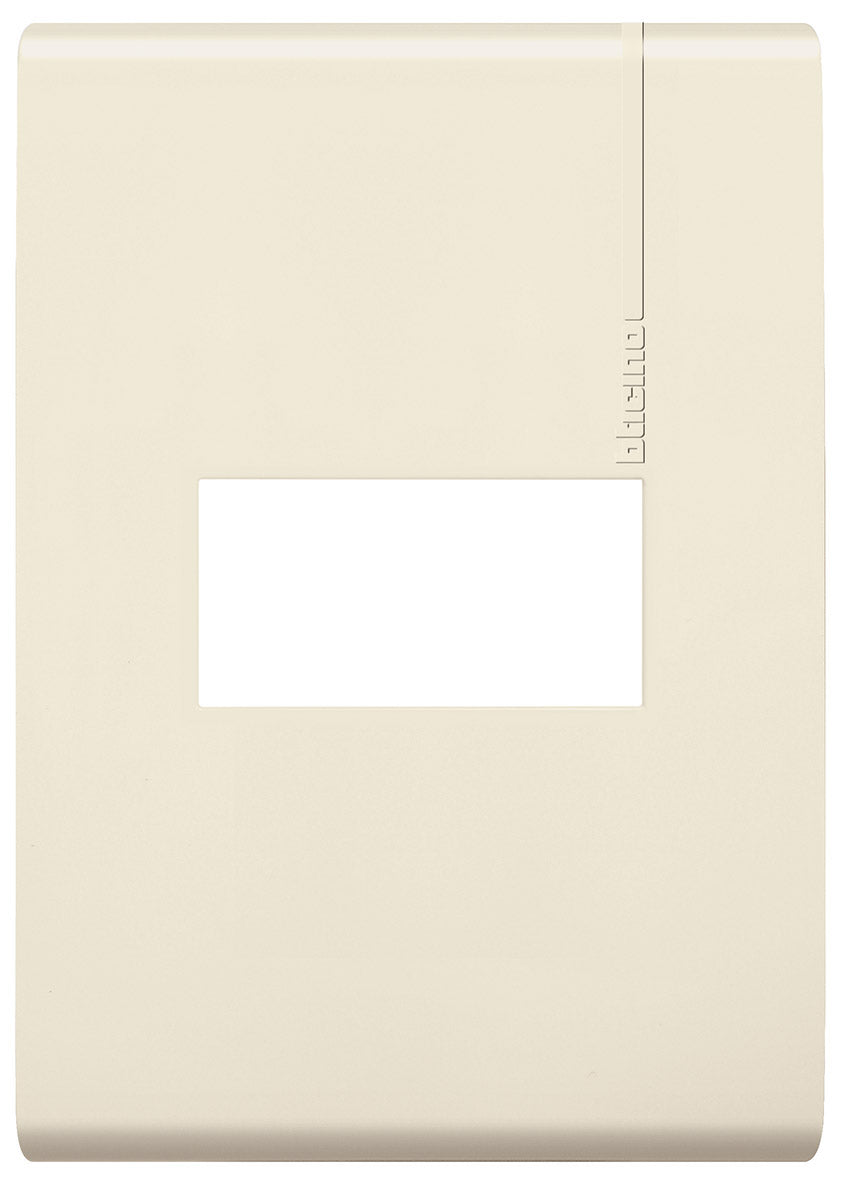 PLACA DE 1 MODULO CON CHASIS DE RESINA, COLOR MARFIL