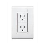 TOMACORRIENTE DUPLEX POLARIZADA Y ATERRIZADA 2P+T 15A/127V. CON PLACA BLANCO