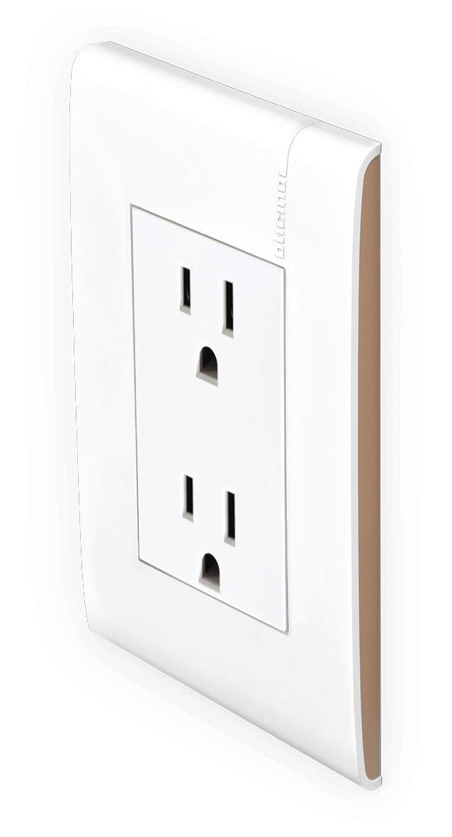 TOMACORRIENTE DÚPLEX 2P+T CON PROTECCIÓN INFANTIL 15A 127-250V PLACA MOKA