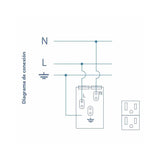 TOMACORRIENTE DÚPLEX 2P+T CON PROTECCIÓN INFANTIL 15A 127-250V PLACA BLANCA
