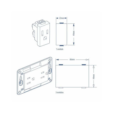 TOMACORRIENTE DÚPLEX 2P+T CON PROTECCIÓN INFANTIL 15A 127-250V PLACA BLANCA