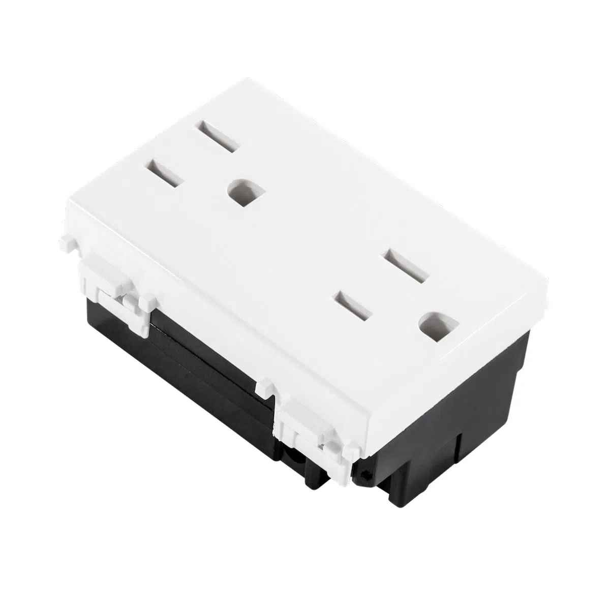 CONTACTO DÚPLEX ESTEVEZ ALPHA 2 POLOS CON TIERRA 3 MÓDULOS BLANCO