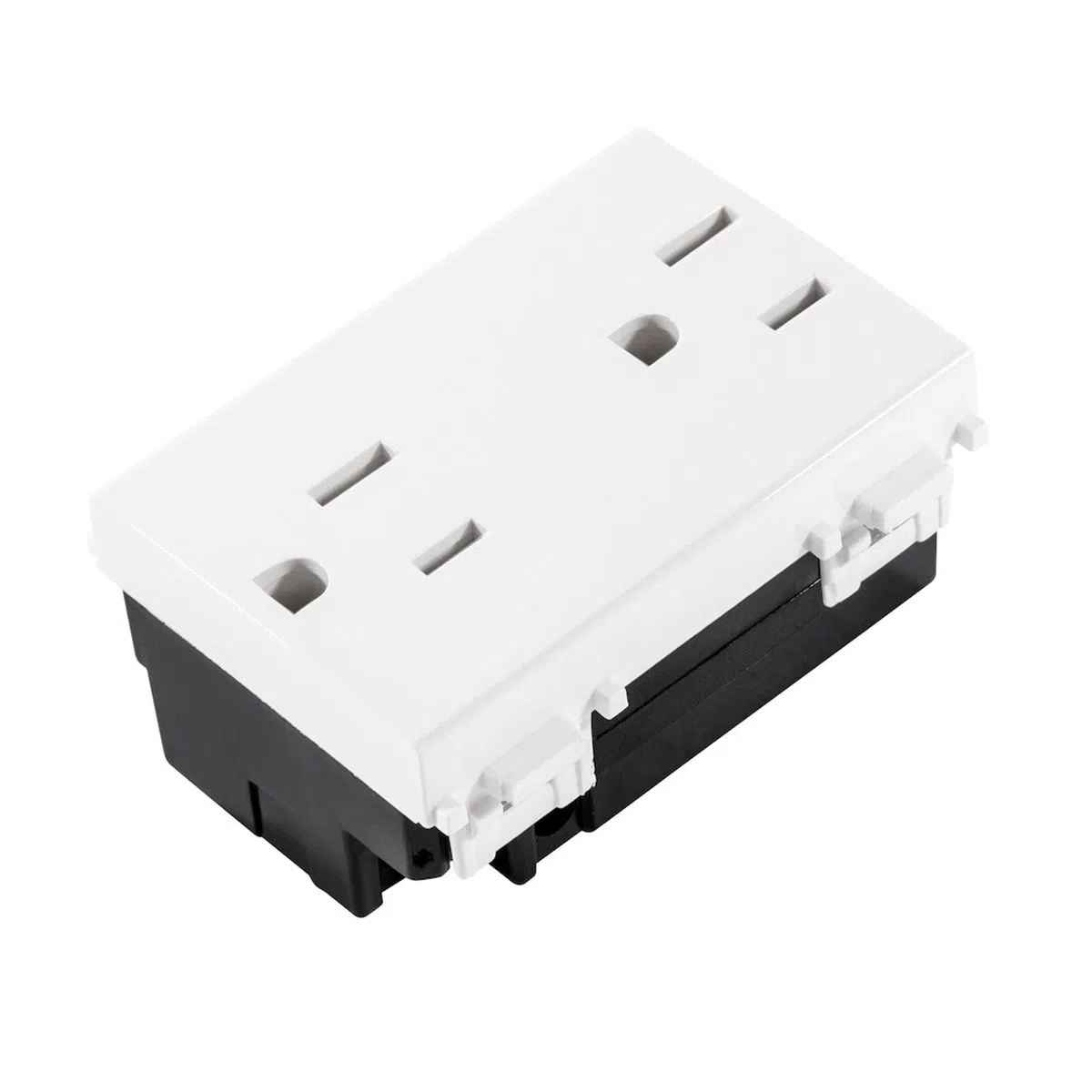 CONTACTO DÚPLEX ESTEVEZ ALPHA 2 POLOS CON TIERRA 3 MÓDULOS BLANCO