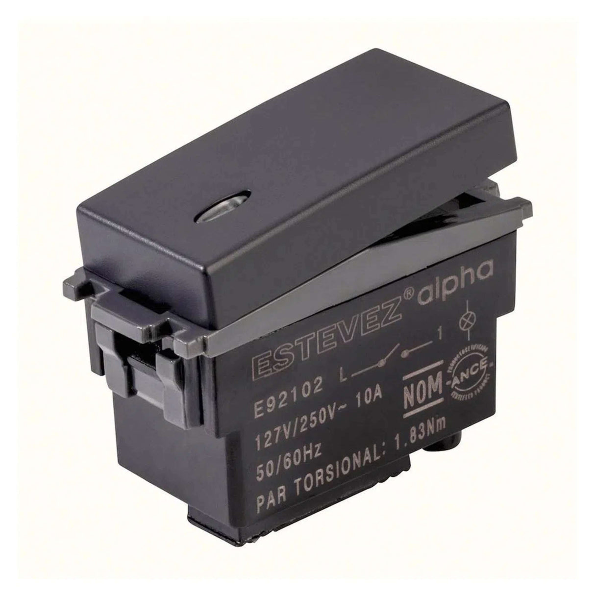 APAGADOR SENCILLO ESTEVEZ ALPHA CON PILOTO LED NEGRO