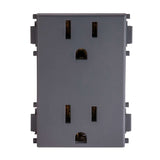 CONTACTO DÚPLEX ESTEVEZ ALPHA 2 POLOS CON TIERRA 3 MÓDULOS NEGRO