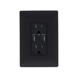 CONTACTO DÚPLEX ESTEVEZ ALPHA 2 POLOS CON TIERRA Y 2 PUERTOS USB NEGRO