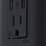 CONTACTO DÚPLEX ESTEVEZ ALPHA 2 POLOS CON TIERRA Y 2 PUERTOS USB NEGRO
