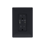 CONTACTO DUPLEX 2P+T 15A USBA 2.4A+USBC 3A PLACA BLACK ALPHA