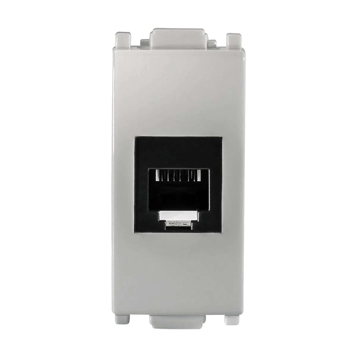 TOMA TELEFÓNICA ESTEVEZ ALPHA DE 6 HILOS RJ11 PLATA