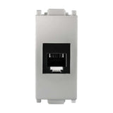 TOMA TELEFÓNICA ESTEVEZ ALPHA DE 6 HILOS RJ11 PLATA