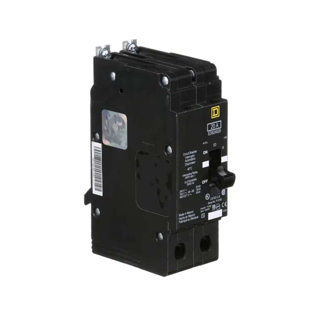 INTERRUPTOR ATORNILLABLE 2X20A 227VCA 18KA MARCO E EDB24020 SCHNEIDER ELECTRIC