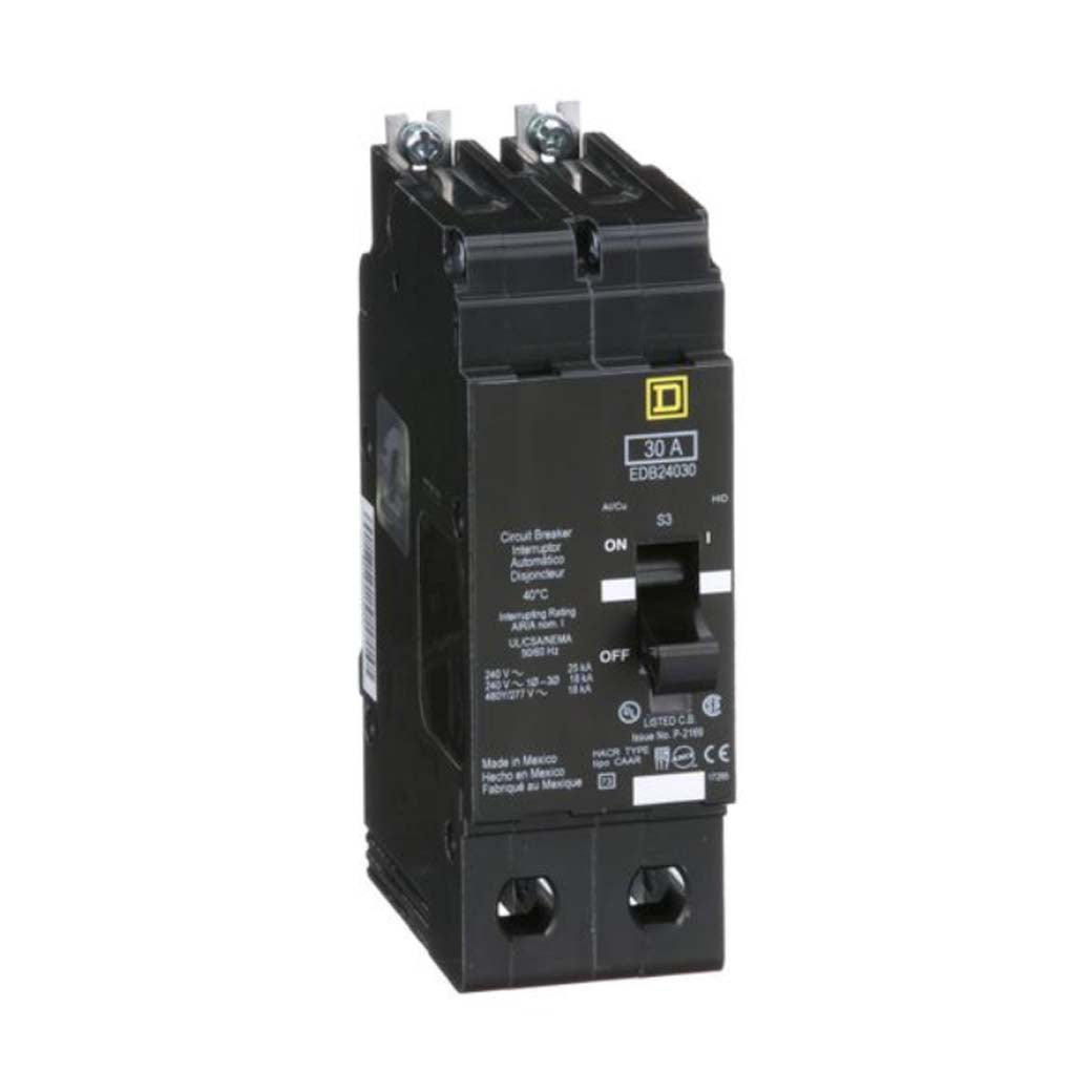 INTERRUPTOR ATORNILLABLE 2X30A 227VCA 18KA MARCO E SCHNEIDER ELECTRIC EDB24030