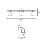 LUMINARIA PARA SOBREPONER ESTEVEZ IDEA RIEL CON TRES CABEZALES BASE GU10 ***HAE2025***