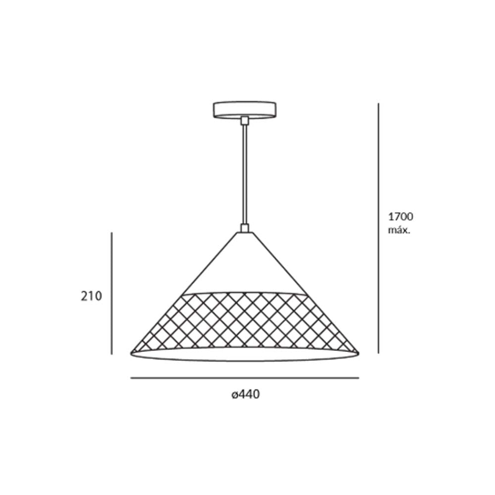 COLGANTE MAYA ACERO NEGRO 44CM E26 (NO INCLUIDO) MAX 40W ESTEVEZ ***HAE2025***