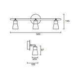 LUMINARIA SOBRE PONER SAFRAN RIEL 3 X GU10 MR16 127V SATINADO ESTEVEZ ***HAE 2023*** *** HAE ***