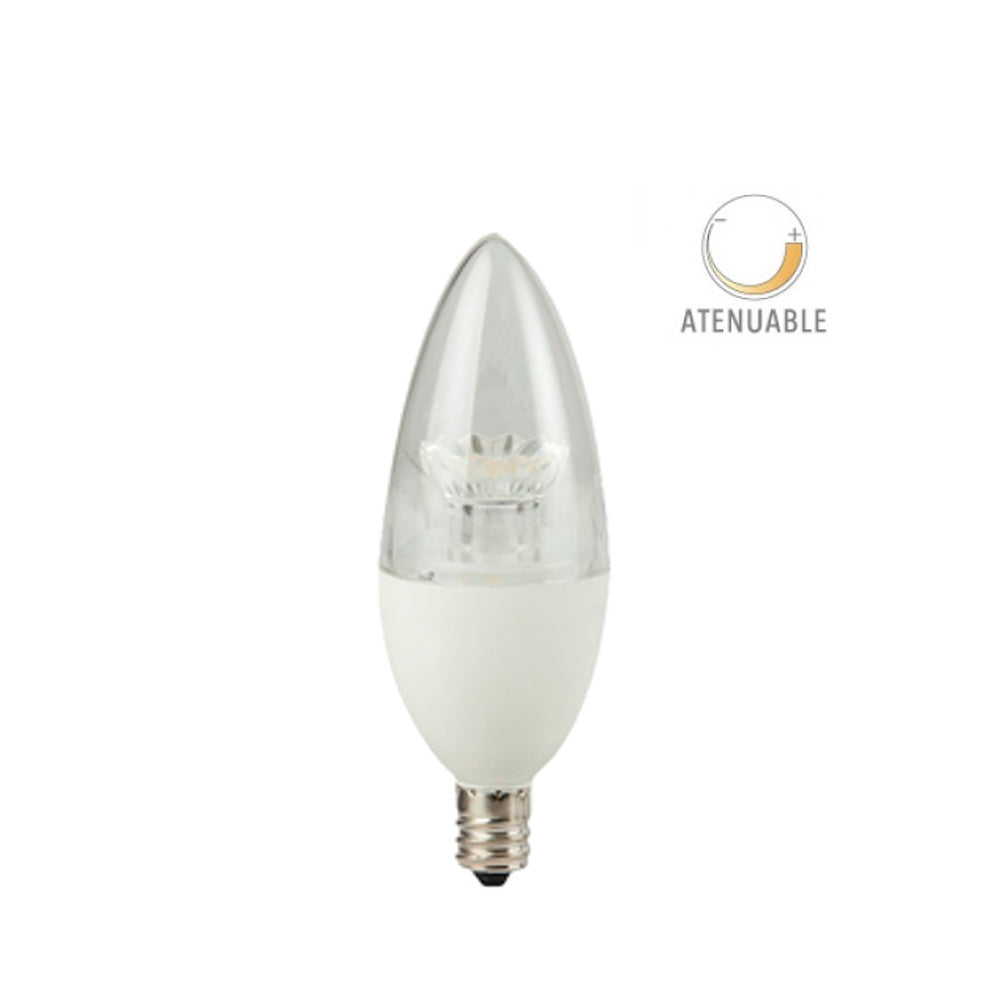 FOCO LED TECNOLITE TIPO VELA ATENUABLE 6W LUZ DE DÍA BASE E12