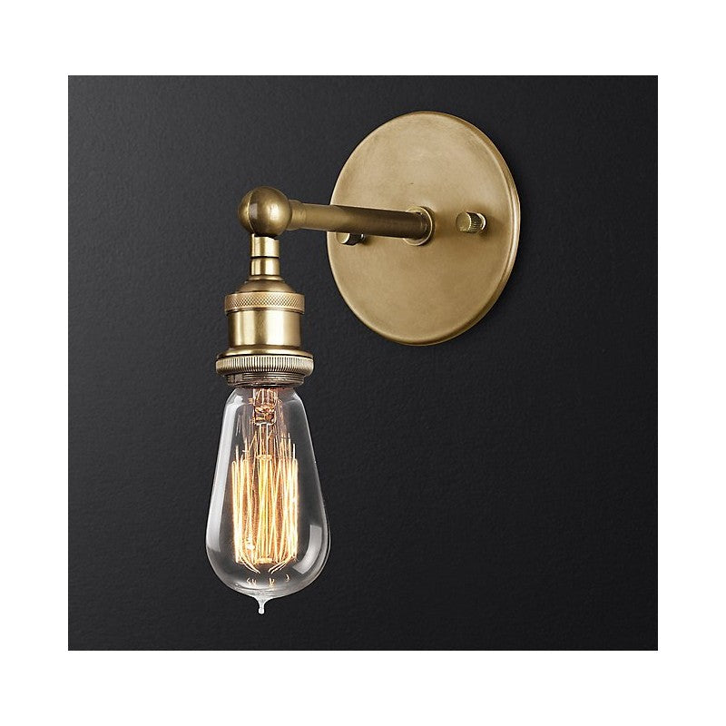 LAMPARA INDUSTRIAL CLASSICAL SCONCE VINTAGE DORADA *** HAE *** *** INCLUYE FOCO ***
