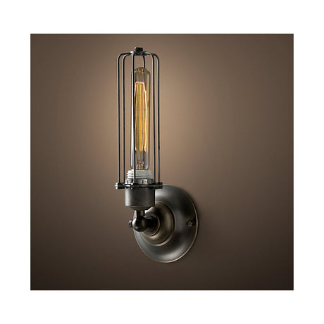 LAMPARA VINTAGE INDUSTRIAL SCONCE LINED CAGE EDISON BLACK *** INCLUYE FOCO *** *** HAE ***