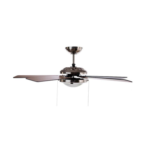 VENTILADOR DECORATIVO ACABADO CHOCOLATE, 5 ASPAS DE MADERA REVERSIBLE COLOR MAPLE/CHOCOLATE.