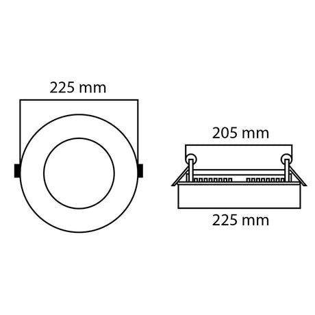 EMPOTRADO DE LED 18W 3000K A 6500K SMART WHITE ***NO INCLUYE CONTROL SWRC1*** ***HAE2025***