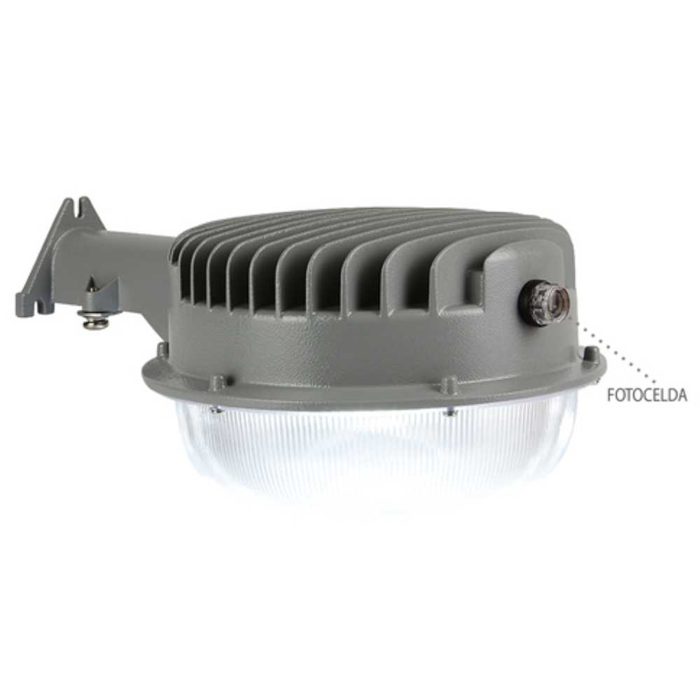 LAMPARA DE PARED ARBOTANTE CON FOTOCELDA LED 50 W LUZ DE DIA IP65 INDUSTRIAL EXTERIORES