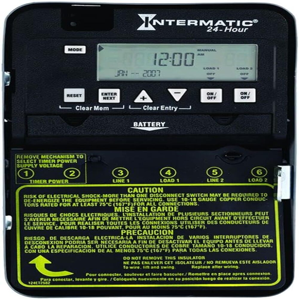 CONTROL ELECTRONICO 24 HRS 2 CIRC 120-277V CA 2SPST CON CAJA METALICA PARA INTERIORES INTERMATIC