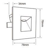 LUZ DE CORTESIA LED EMPOTRABLE 3 W LUZ CALIDA BRILLANTE NO ATENUABLE LED INTEGRADO ETLLED-002/30/B