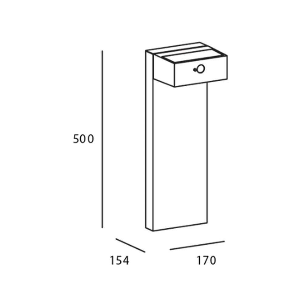 LUMINARIA TIPO POSTE 50CM BOLLARD IP44 TOP LED 3W 3000K ESTEVEZ