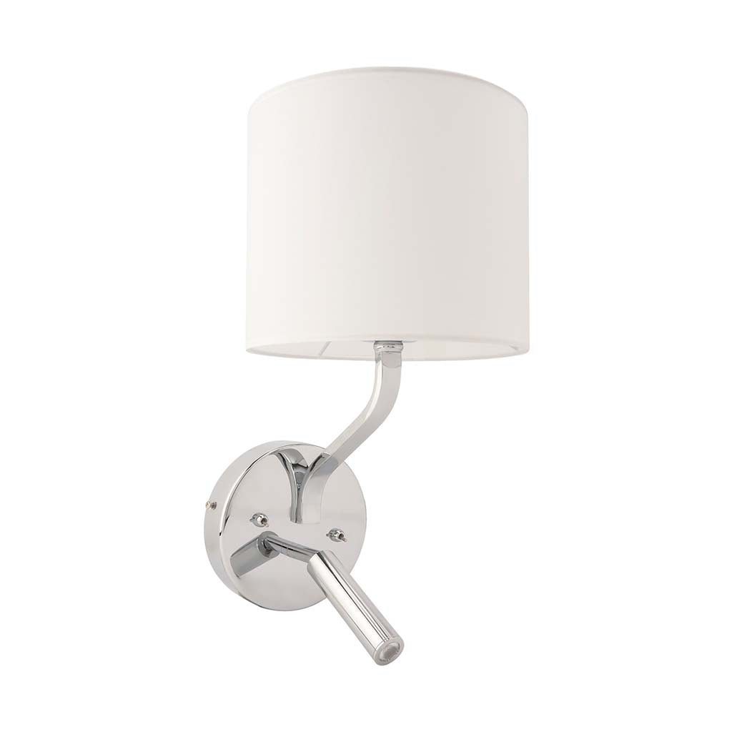 LUMINARIO PARA CABECERA LED CON USB CROMO 43W 127V IP20 E27-LED