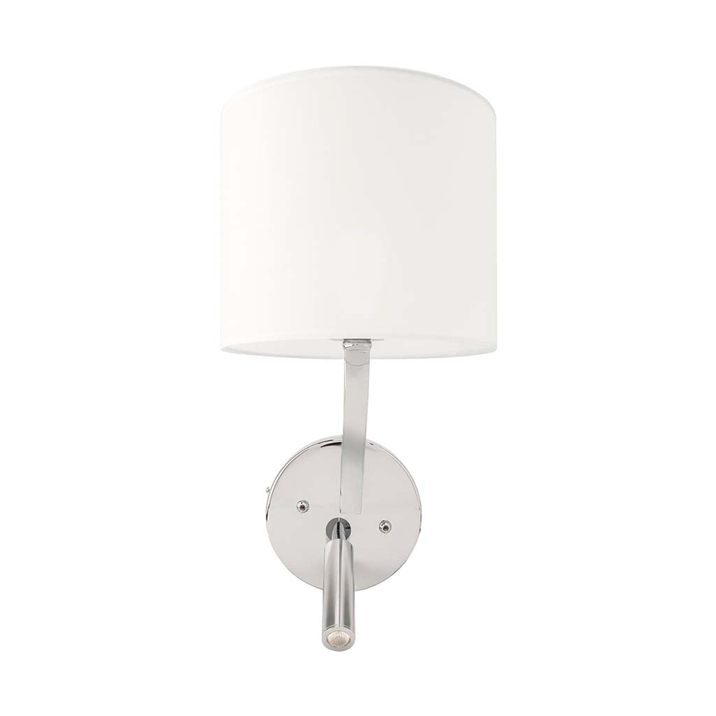 LUMINARIO PARA CABECERA LED CON USB CROMO 43W 127V IP20 E27-LED
