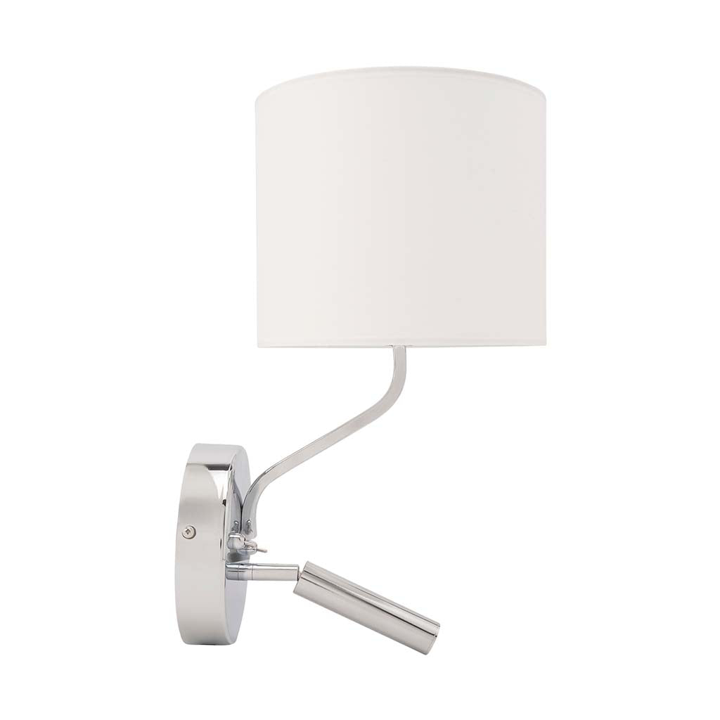 LUMINARIO PARA CABECERA LED CON USB CROMO 43W 127V IP20 E27-LED