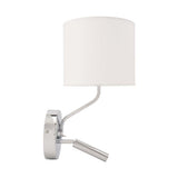 LUMINARIO PARA CABECERA LED CON USB CROMO 43W 127V IP20 E27-LED