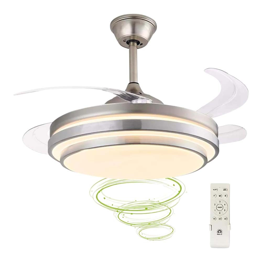 LAMPARA VENTILADOR TECHO 3 PASOS PLATA F500VL01A