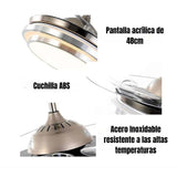 LAMPARA VENTILADOR TECHO 3 PASOS PLATA F500VL01A